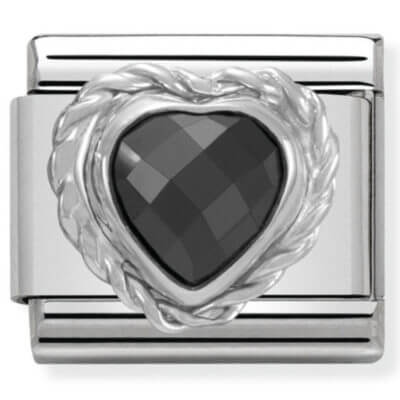 Nomination Silver Black CZ Heart