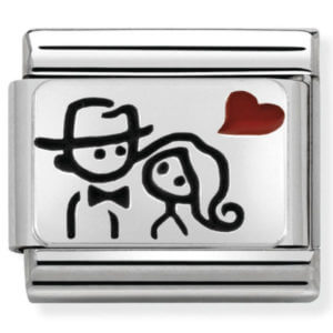 Nomination Silver Couple With Heart