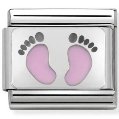 Nomination Silver Pink Footprints