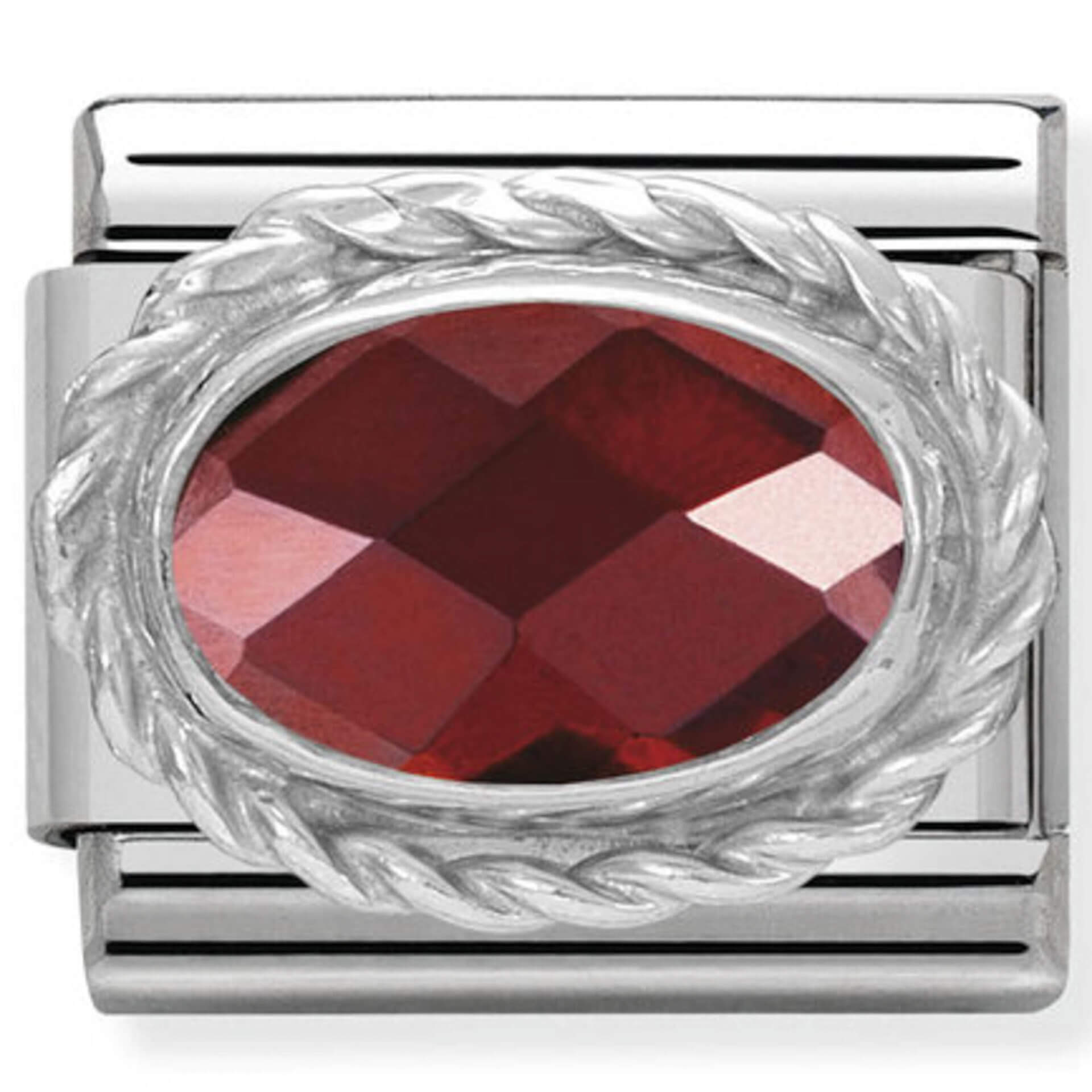 Nomination Silver Red CZ