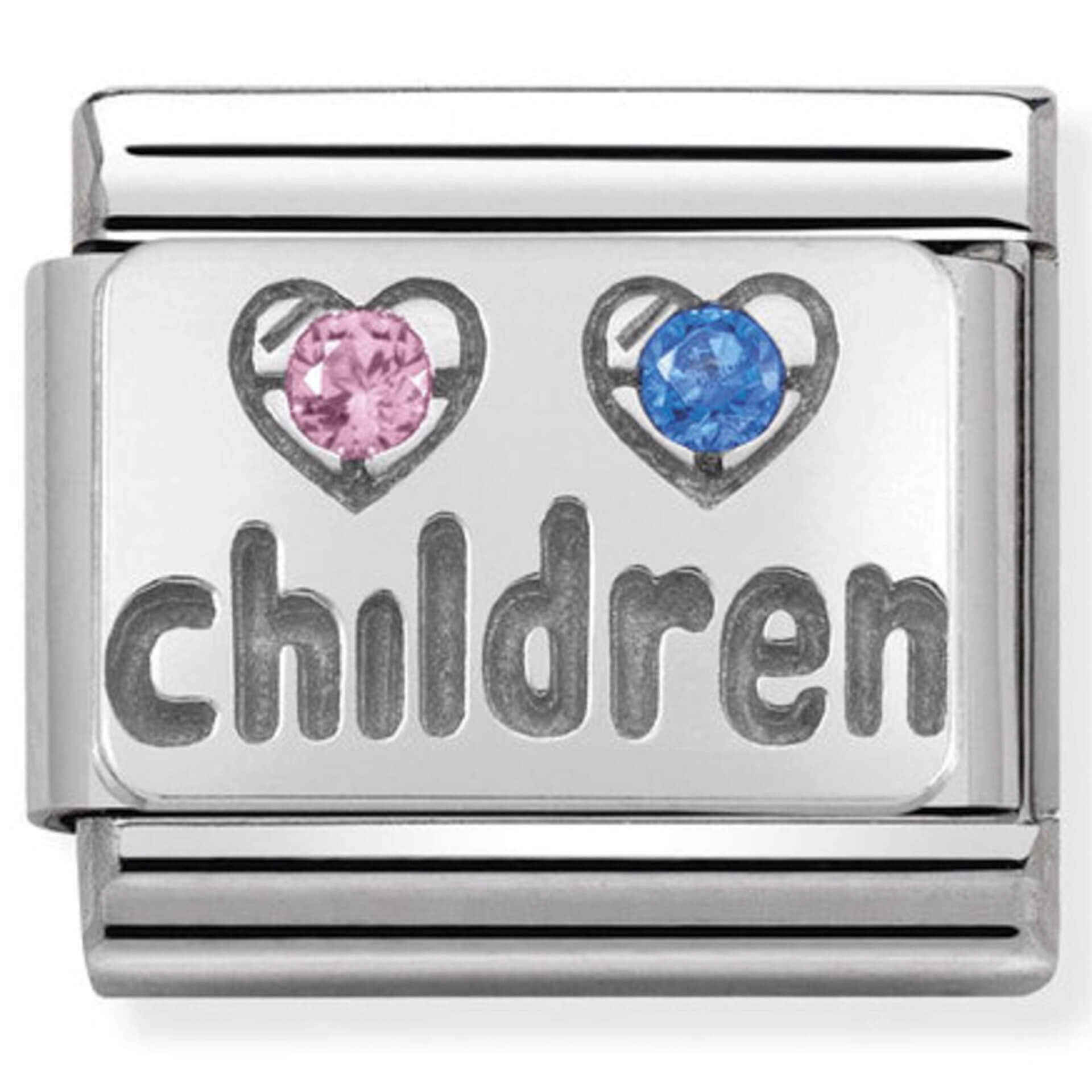 Nomination Silver Children Pink and Light Blue CZ