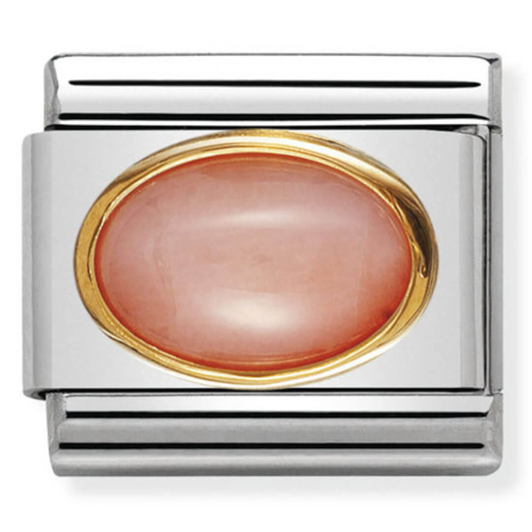 Nomination Gold Oval Amber