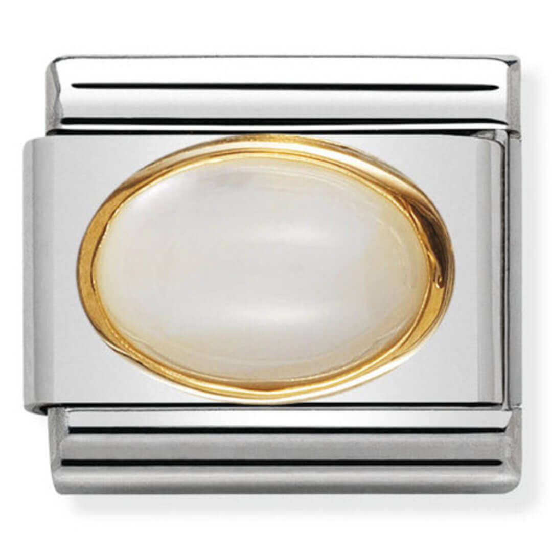 Nomination Gold Oval Amber