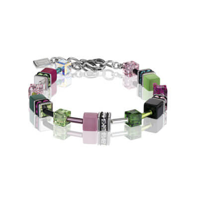 Coeur De Lion Green-Pink Geo Cube Bracelet