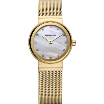 Bering Women's White Mother of Pearl Classic & Yellow Milanese
