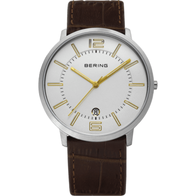 Bering Unisex White Classic & Brown Leather