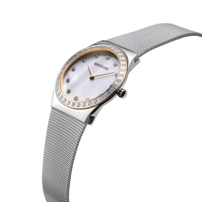 Bering Women's White Mother of Pearl Classic & White Milanese