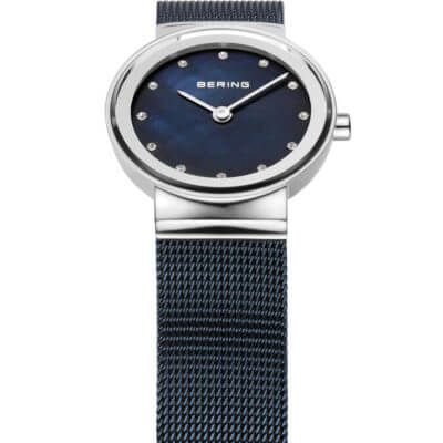 Bering Women's Blue Mother of Pearl Classic & Blue Milanese