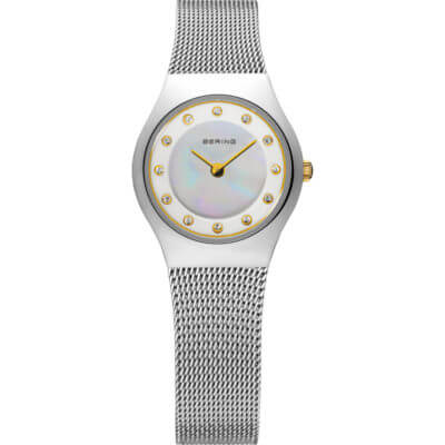 Bering Women's White Mother of Pearl Classic & White Milanese