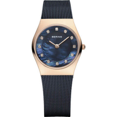 Bering Women's Blue Mother of Pearl Classic & Blue Milanese