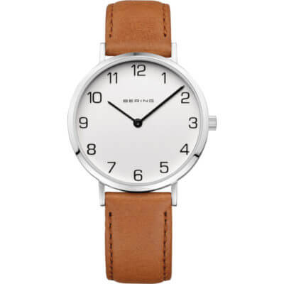 Bering Women's White Classic & Brown Leather