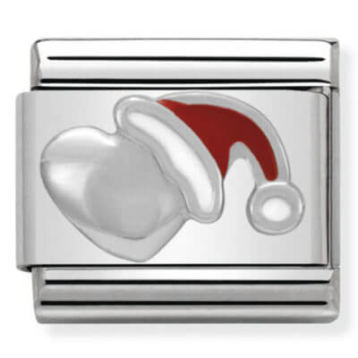 Nomination Silver Heart with Santa Hat