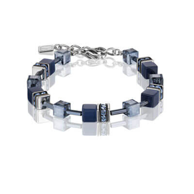 Coeur De Lion Navy Geo Cube Bracelet