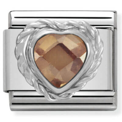 Nomination Silver Champagne CZ Heart