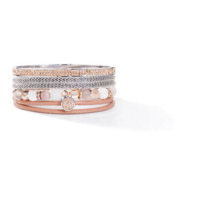 Coeur De Lion Beige-Rose Crystal Bracelet
