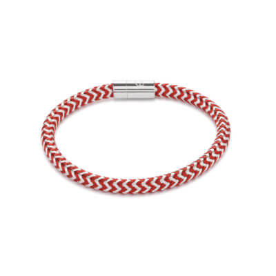 Coeur De Lion Red-Silver Braided Bracelet