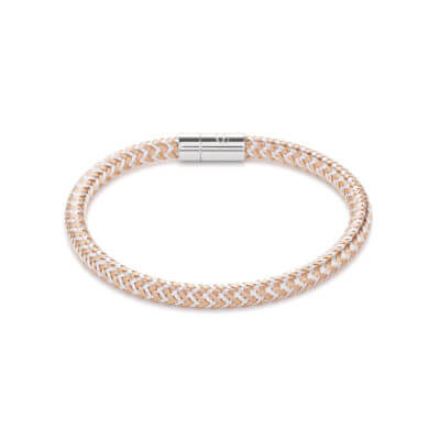 Coeur De Lion Rose Gold-Silver Braided Bracelet