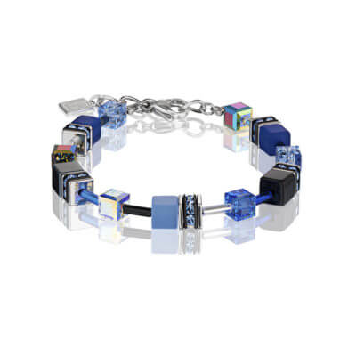 Coeur De Lion Blue-Grey Geo Cube Bracelet