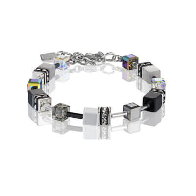 Coeur De Lion White-Grey Geo Cube Bracelet