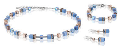Coeur De Lion Light Blue Geo Cube Necklace
