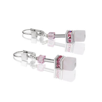 Coeur De Lion Light Rose Geo Cube Earrings