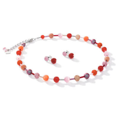 Coeur De Lion Orange-Rose Crystals Pavé Earrings