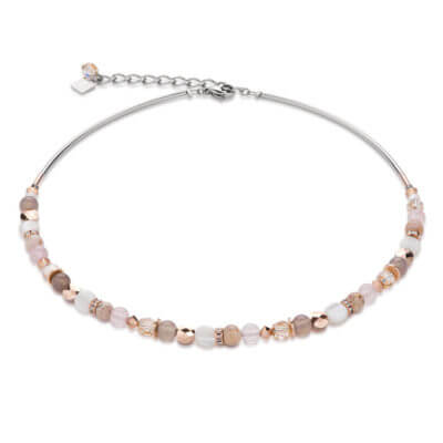 Coeur De Lion Beige-Rose Crystal Necklace