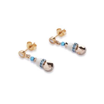 Coeur De Lion Turquoise-Blue Crystal Earrings