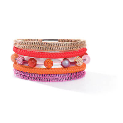 Coeur De Lion Orange-Rose Crystals Pavé Bracelet