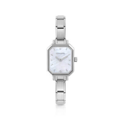 Nomination Classic Stainless Steel Watch With Rectangular Mother of Pearl Dial