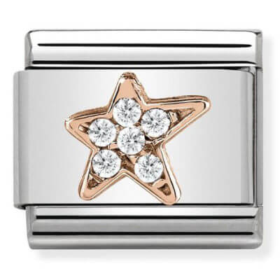 Nomination Rose Gold Star with White CZ