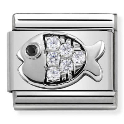 Nomination Silver Fish with White CZ