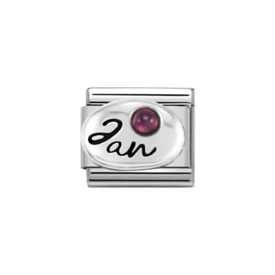 Nomination Silver January Garnet Charm