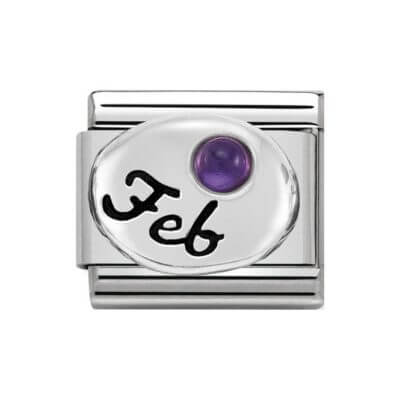 Nomination Silver February Amethyst Charm