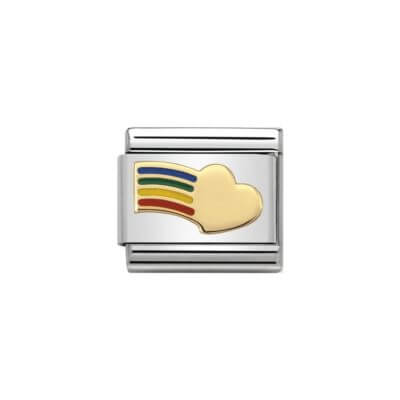 Nomination Gold Rainbow Heart