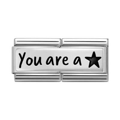 Nomination double charm with you are a star enscribed