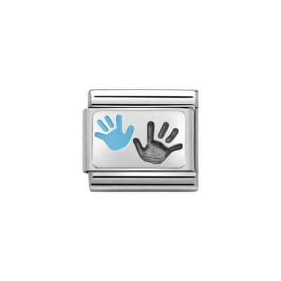 Nomination blue hands charm