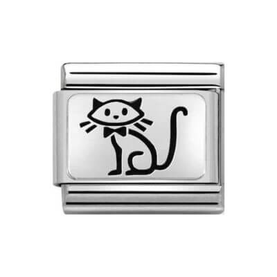 Nomination Silver Family Cat Charm