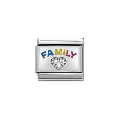 Nomination Silver Family with CZ Heart charm