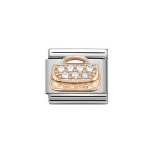 Nomination Rose Gold Handbag Charm with CZ