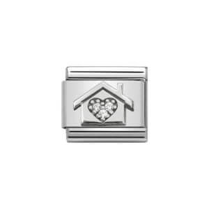Nomination Silver House with CZ Heart Charm
