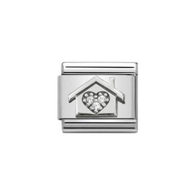 Nomination Silver House with CZ Heart Charm