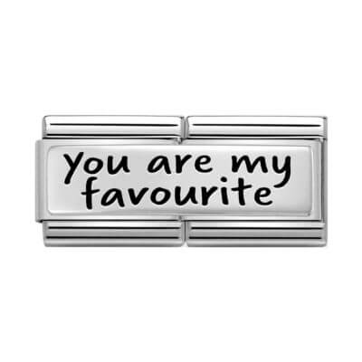 Silver Nomination charm with 'You are my favourite' enscribed