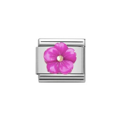 Fuchsia pink Nomination flower charm