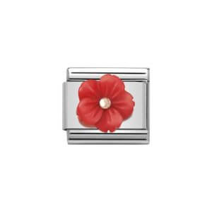 Nomination red flower charm