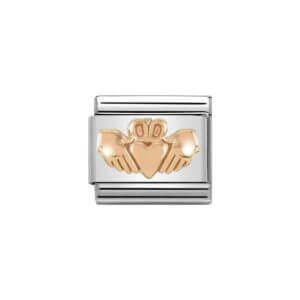 Rose gold Claddagh Nomination charm