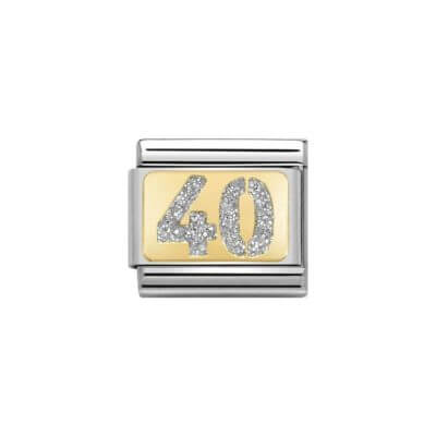 Nomination Gold with Silver Glitter 40 Charm