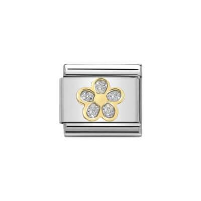 Nomination glitter flower charm