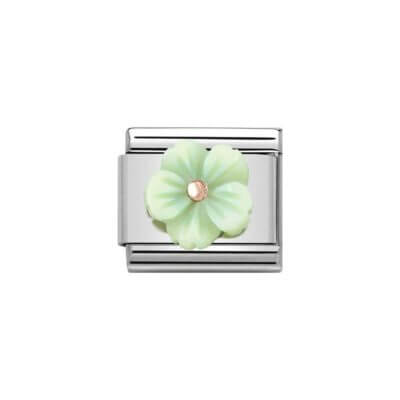 Nomination Rose Gold Green Mother of Pearl Flower