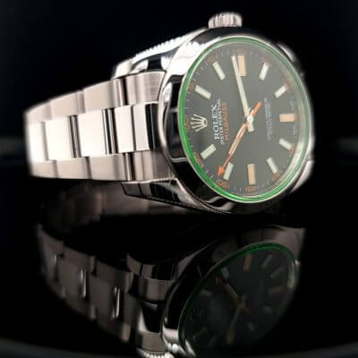 2008 Rolex - Milgauss Steel watch with Black Baton Dial - Box and Papers